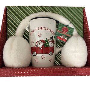 *NWB* Peppermint & Pine Travel Coffee Mug & Ear Muff Set